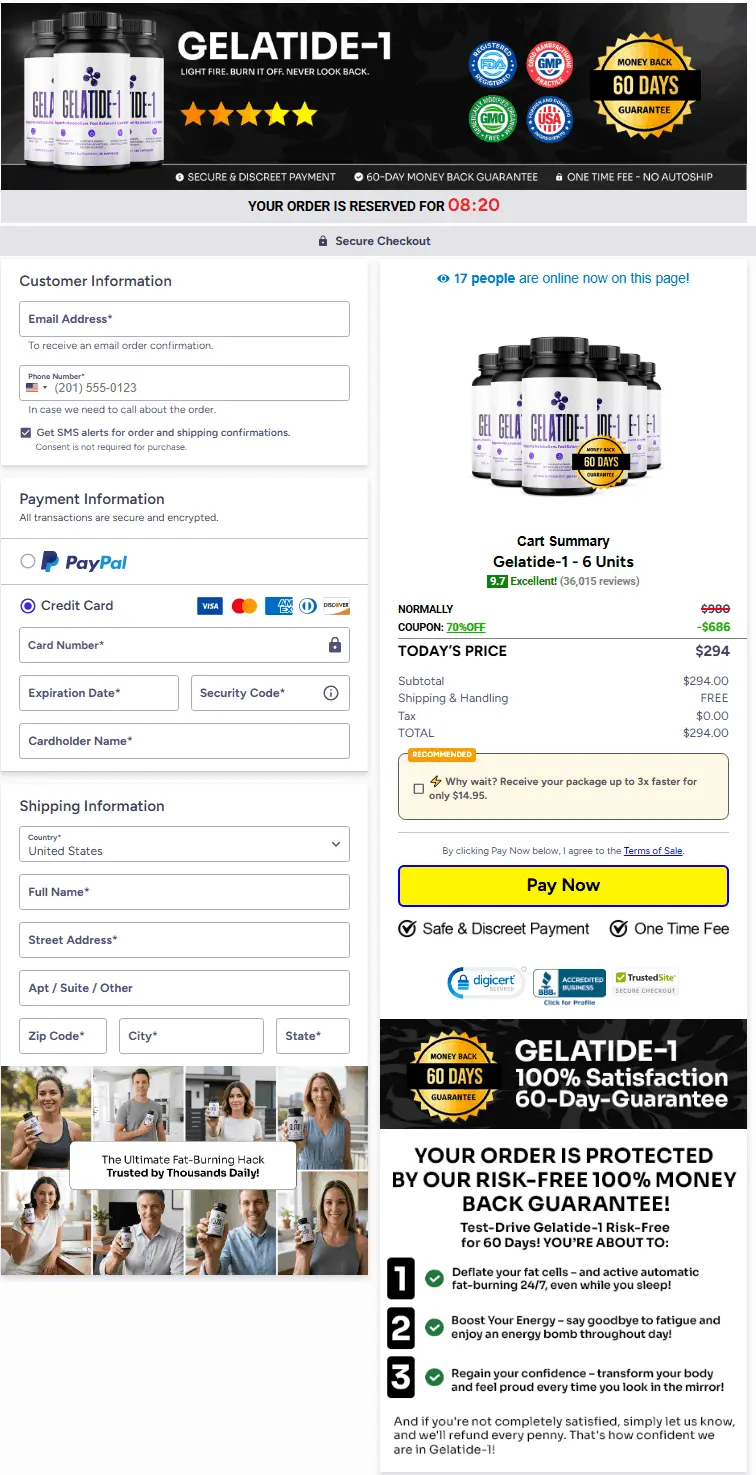 Gelatide-checkout-page